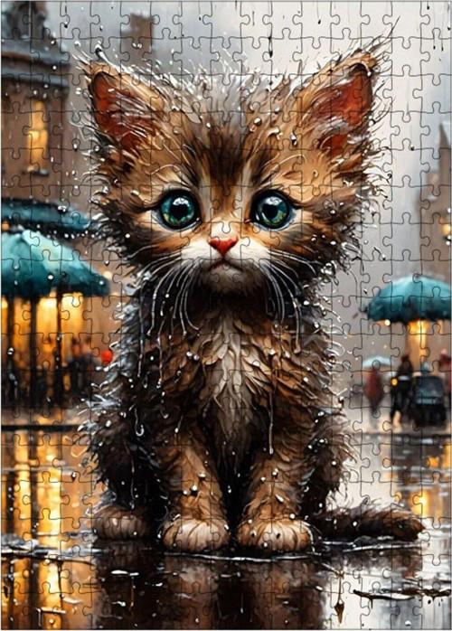 Ahşap Mdf Puzzle Yapboz Yavru Kedi 255 Parça 35 x 50 cm