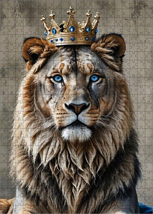 Ahşap Mdf Puzzle Yapboz Orman Kralı Aslan 500 Parça 50 x 70 cm
