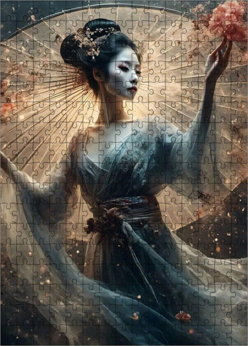 Ahşap Mdf Puzzle Yapboz Japon Kadın 255 Parça 35 x 50 cm