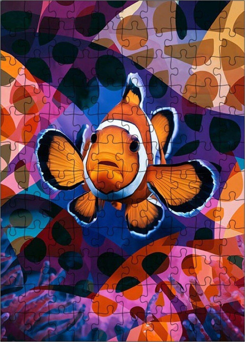 Ahşap Mdf Puzzle Yapboz Palyaço Balığı 120 Parça 25 x 35 cm