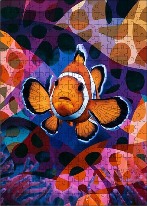 Ahşap Mdf Puzzle Yapboz Palyaço Balığı 255 Parça 35 x 50 cm