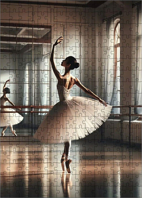 Ahşap Mdf Puzzle Yapboz Balerin Ve Ayna 255 Parça 35 x 50 cm