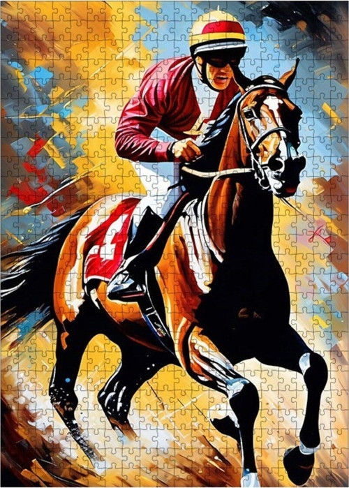 Ahşap Mdf Puzzle Yapboz At Yarışı 500 Parça 50 x 70 cm