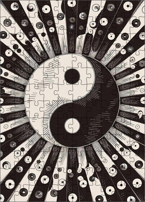 Ahşap Mdf Puzzle Yapboz Ying Yang 120 Parça 25 x 35 cm