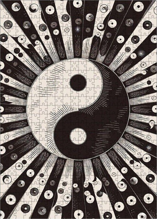 Ahşap Mdf Puzzle Yapboz Ying Yang 500 Parça 50 x 70 cm