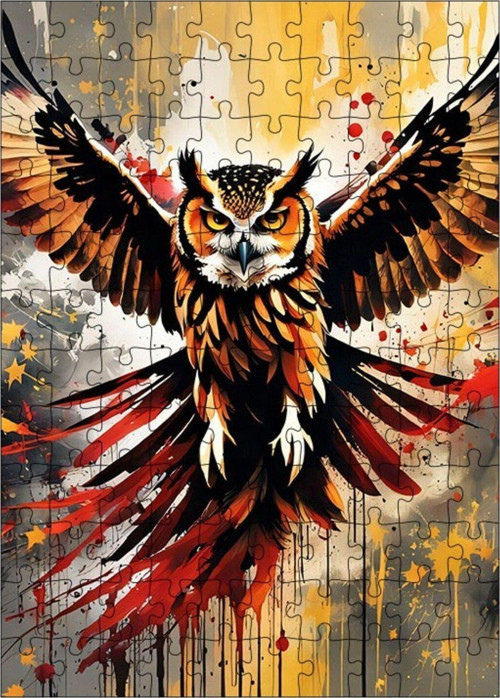 Ahşap Mdf Puzzle Yapboz Baykuş 120 Parça 25 x 35 cm