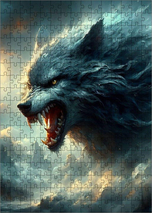 Ahşap Mdf Puzzle Yapboz Sinirli Kurt 255 Parça 35 x 50 cm
