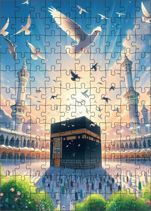 Ahşap Mdf Puzzle Yapboz Kabe Mekke 120 Parça 25 x 35 cm