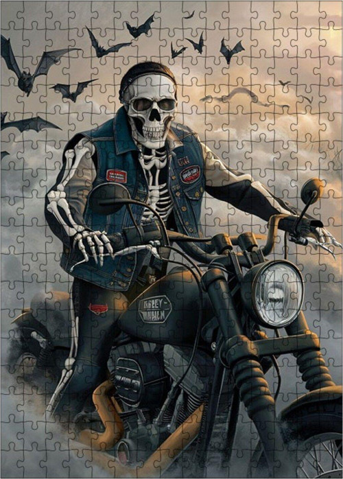 Ahşap Mdf Puzzle Yapboz Motor Süren İskelet 255 Parça 35 x 50 cm