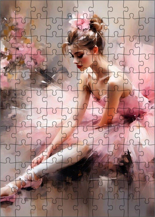 Ahşap Mdf Puzzle Yapboz Balerin Kız 120 Parça 25 x 35 cm