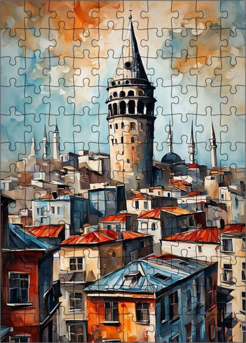 Ahşap Mdf Puzzle Yapboz Galata Kulesi 120 Parça 25 x 35 cm