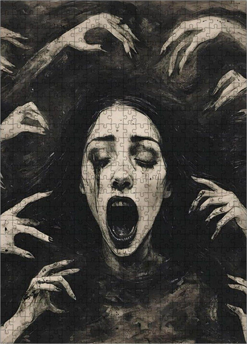Ahşap Mdf Puzzle Yapboz Çığlık Atan Kadın 500 Parça 50 x 70 cm