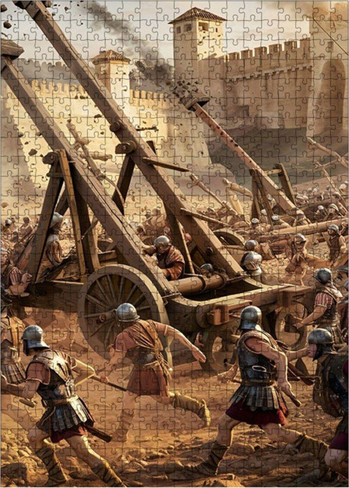 Ahşap Mdf Puzzle Yapboz Eski Çağda Savaş 500 Parça 50 x 70 cm