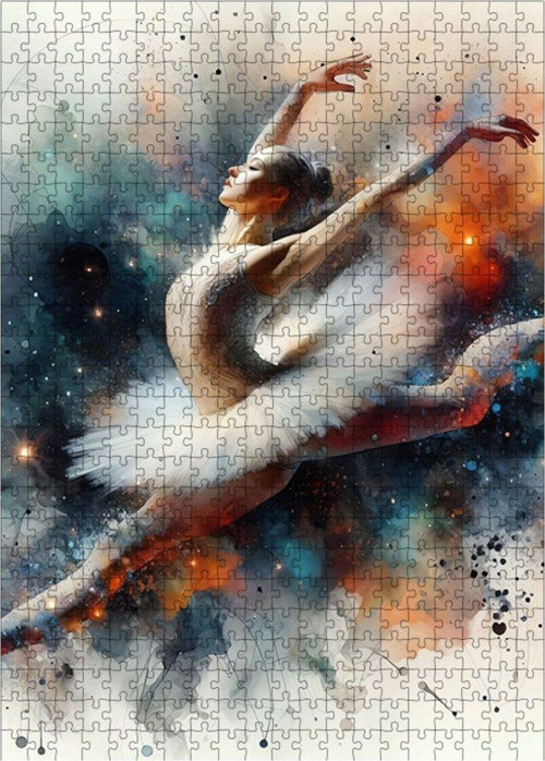 Ahşap Mdf Puzzle Yapboz Balerin Kadın 500 Parça 50 x 70 cm