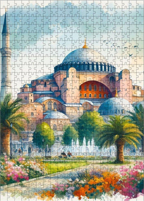 Ahşap Mdf Puzzle Yapboz Cami Manzarası 500 Parça 50 x 70 cm
