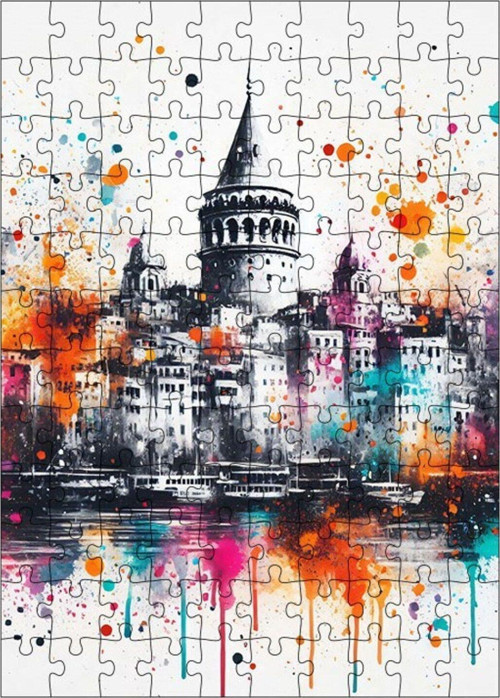 Ahşap Mdf Puzzle Yapboz Galata Kulesi 120 Parça 25 x 35 cm