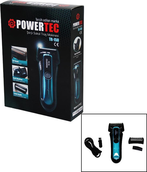 POWERTEC TR-150 ŞARJLI ÇİFT BIÇAK SIFIR SAKAL Tıraş MAKİNESİ BIYIK DÜZELTME - YEDEK BAŞLIK