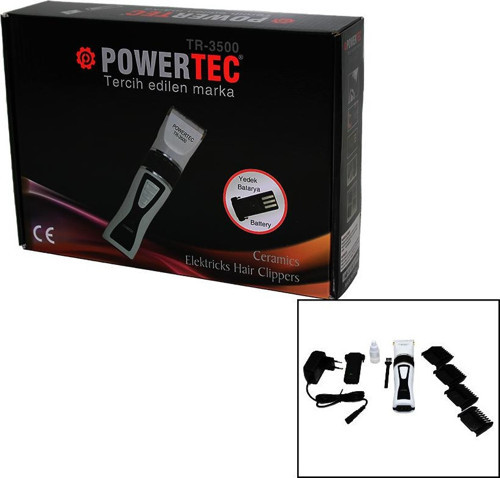 POWERTEC TR-3500 SAÇ KESME Tıraş MAKİNESİ YEDEK BATARYALI
