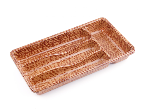 AHŞAP RENK - 4 BÖLMELİ ÇEKMECE İÇİ KAŞIKLIK 36X20CM