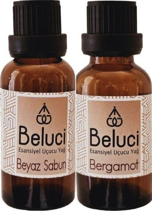 Bergamot + Beyaz Sabun (Oda Kokusu Aroma Terapi Buhurdanlık/Difüzör Yağı) Set 2 Adet x 30 ml