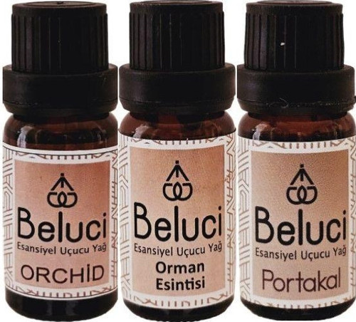 Orkide + Orman Esintisi + Portakal (Oda Kokusu Aroma Terapi Buhurdanlık/Difüzör Yağı) Set 3 Adet x 10 ml