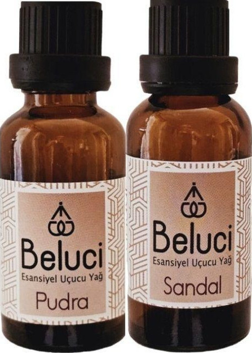 Pudra + Sandal Ağacı (Oda Kokusu Aroma Terapi Buhurdanlık/Difüzör Yağı) Set 2 Adet x 30 ml