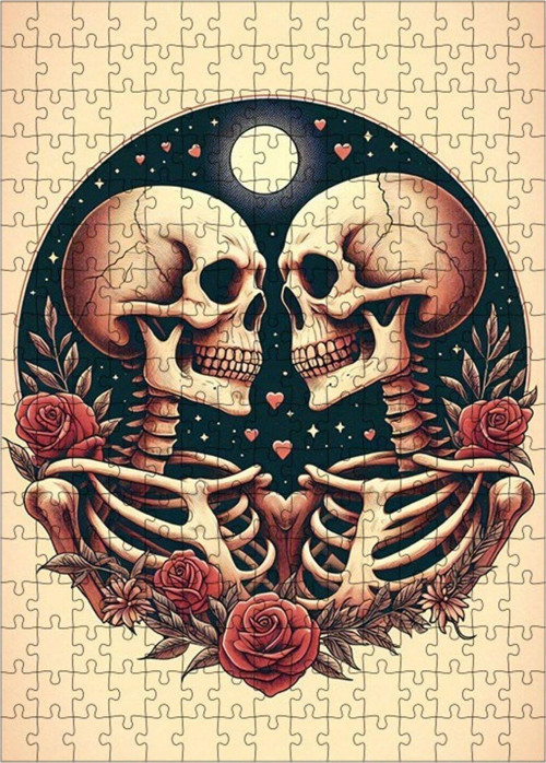 Ahşap Mdf Puzzle Yapboz İskelet Çift 255 Parça 35 x 50 cm