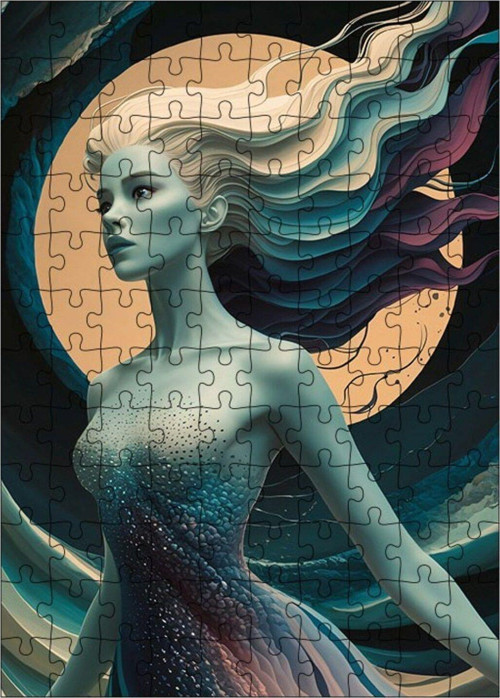 Ahşap Mdf Puzzle Yapboz Renkli Saçlı Heykel 120 Parça 25 x 35 cm