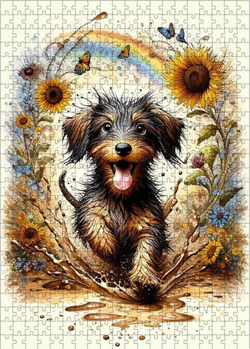 Ahşap Mdf Puzzle Yapboz Koşan Köpek 500 Parça 50 x 70 cm