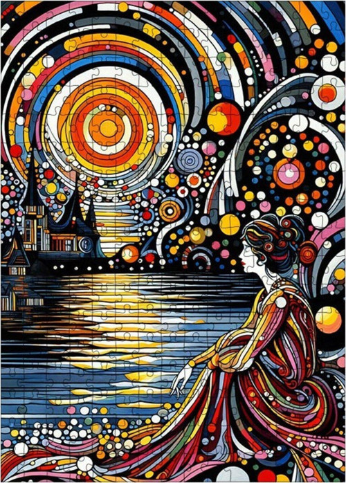 Ahşap Mdf Puzzle Yapboz Renkler Ve Asyalı Kadın 255 Parça 35 x 50 cm