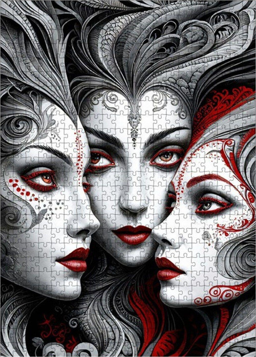 Ahşap Mdf Puzzle Yapboz Üç Kız Kardeş 500 Parça 50 x 70 cm