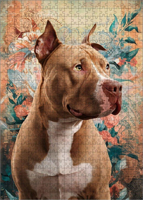 Ahşap Mdf Puzzle Yapboz Point Fon Ve Köpek 500 Parça 50 x 70 cm
