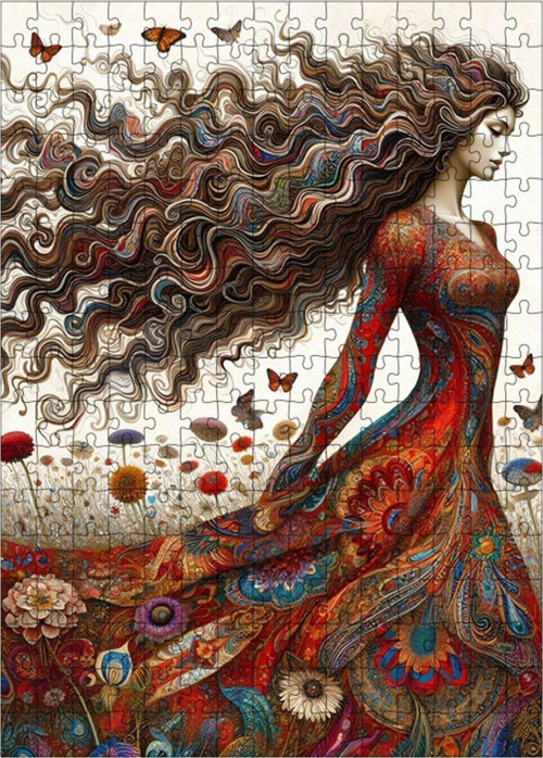 Ahşap Mdf Puzzle Yapboz Tarladaki Kadın 255 Parça 35 x 50 cm