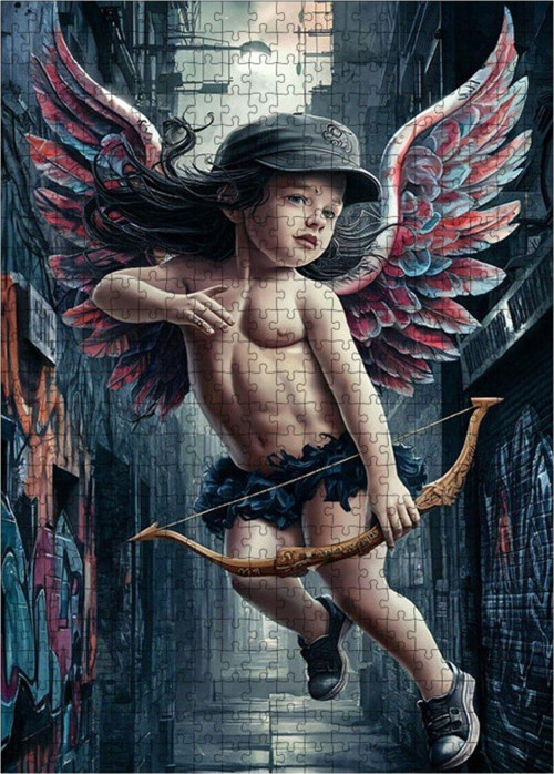 Ahşap Mdf Puzzle Yapboz Aşk Meleği 500 Parça 50 x 70 cm