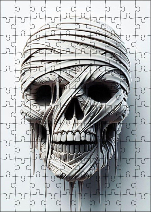 Ahşap Mdf Puzzle Yapboz Mumya İskelet 120 Parça 25 x 35 cm