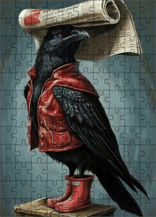 Ahşap Mdf Puzzle Yapboz Çizmeli Karga 120 Parça 25 x 35 cm