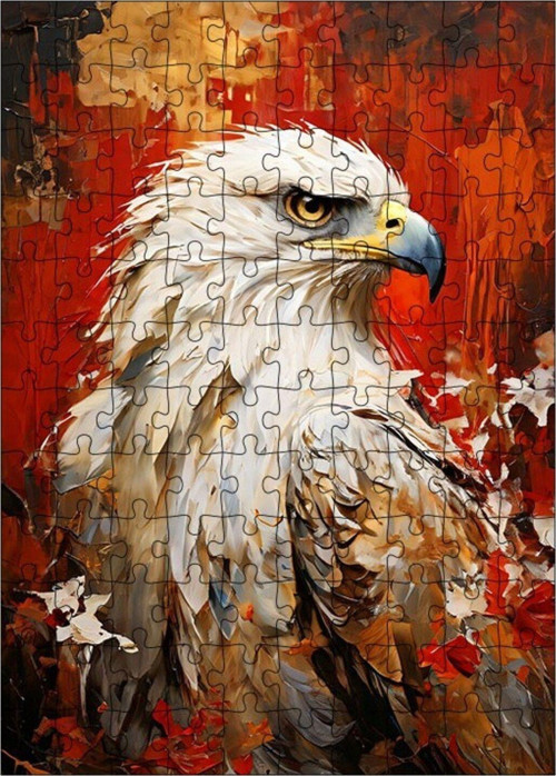 Ahşap Mdf Puzzle Yapboz Beyaz Kartal 120 Parça 25 x 35 cm
