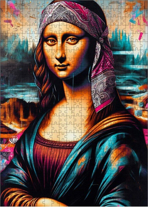 Ahşap Mdf Puzzle Yapboz Mona Lisa Fan Art 500 Parça 50 x 70 cm