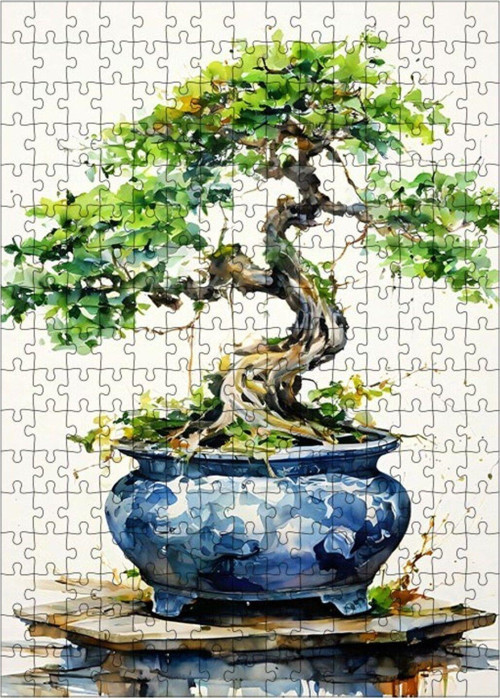 Ahşap Mdf Puzzle Yapboz Vazodaki Çiçek 255 Parça 35 x 50 cm