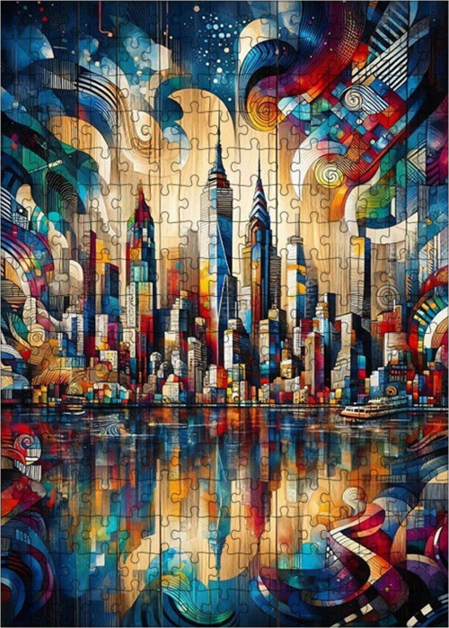 Ahşap Mdf Puzzle Yapboz Şehir Manzarası 255 Parça 35 x 50 cm