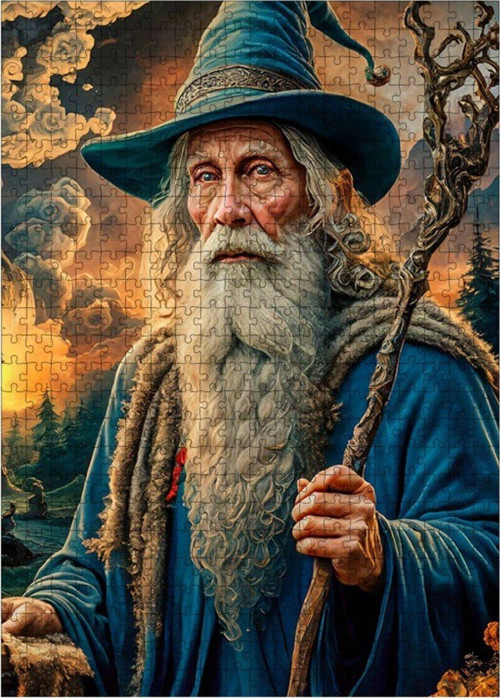 Ahşap Mdf Puzzle Yapboz Yaşlı Büyücü 500 Parça 50 x 70 cm