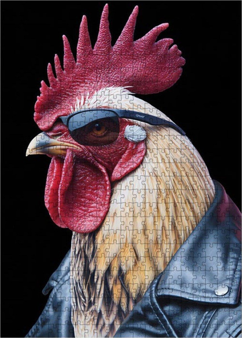 Ahşap Mdf Puzzle Yapboz Karizmatık Horoz 500 Parça 50 x 70 cm
