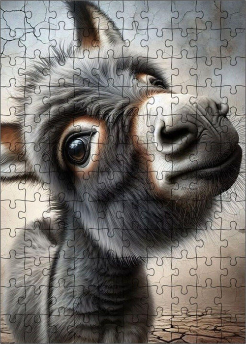Ahşap Mdf Puzzle Yapboz Yavru Eşek 120 Parça 25 x 35 cm