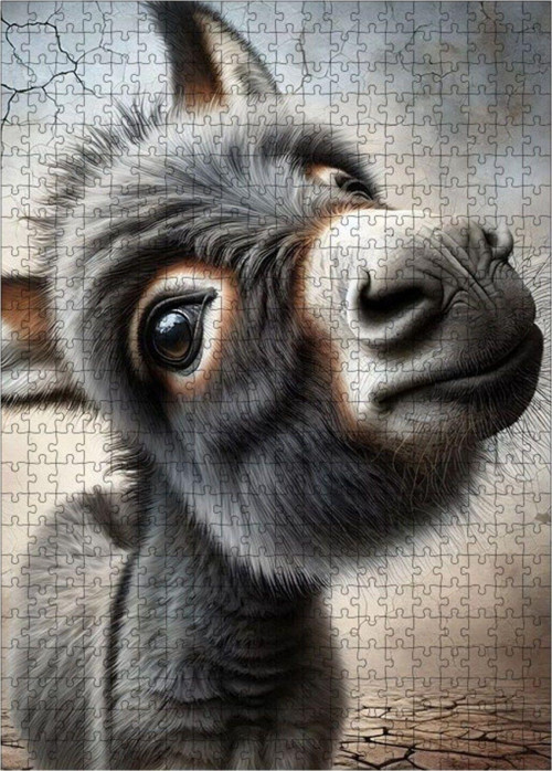 Ahşap Mdf Puzzle Yapboz Yavru Eşek 500 Parça 50 x 70 cm