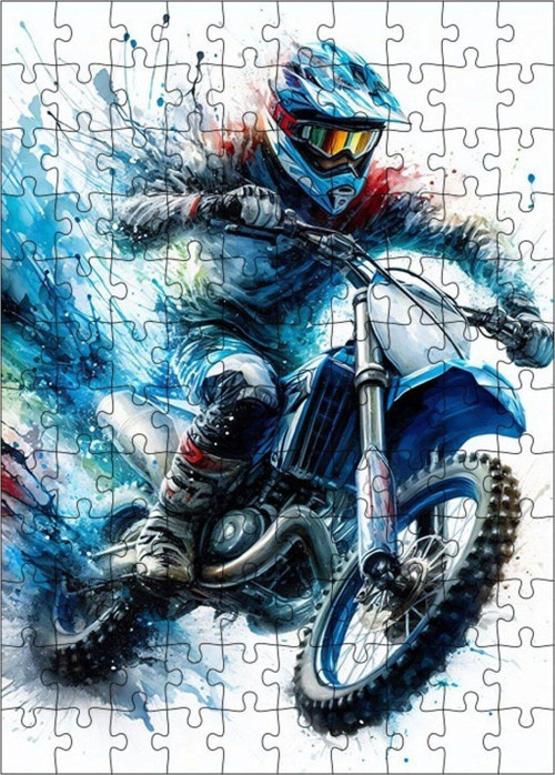 Ahşap Mdf Puzzle Yapboz Motocross 120 Parça 25 x 35 cm