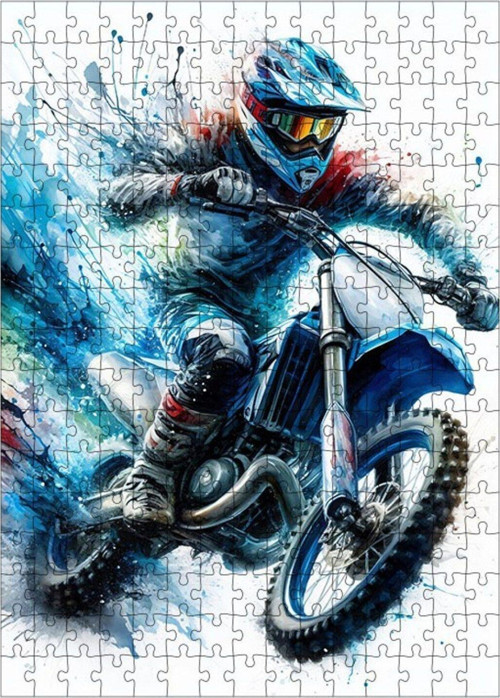 Ahşap Mdf Puzzle Yapboz Motocross 255 Parça 35 x 50 cm