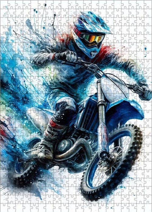 Ahşap Mdf Puzzle Yapboz Motocross 500 Parça 50 x 70 cm