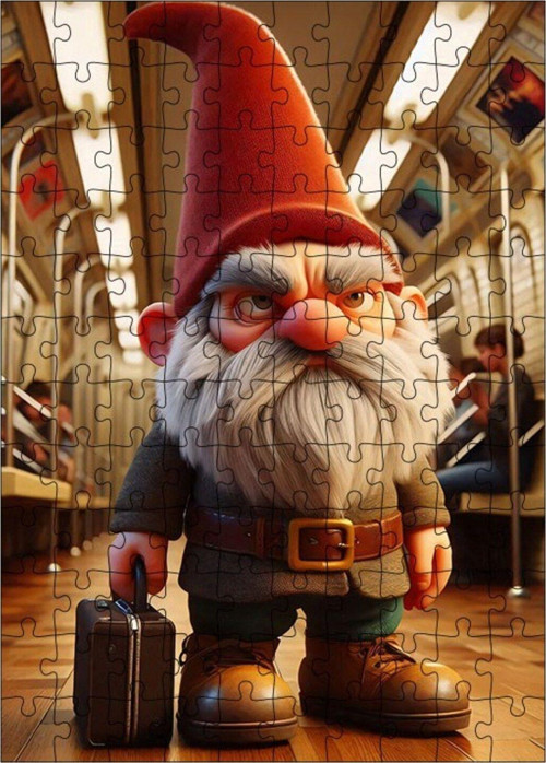 Ahşap Mdf Puzzle Yapboz Metrodaki Cüce 120 Parça 25 x 35 cm