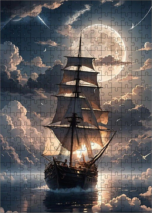 Ahşap Mdf Puzzle Yapboz Yelkenli Gemi 255 Parça 35 x 50 cm
