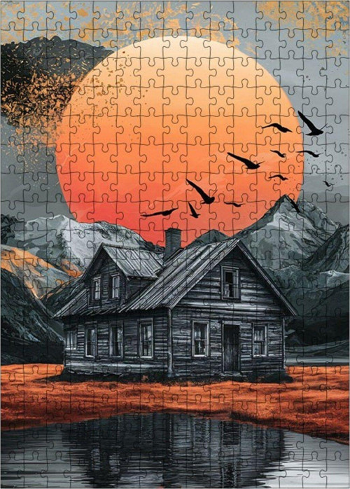Ahşap Mdf Puzzle Yapboz Göl Kenarındaki Ev 255 Parça 35 x 50 cm